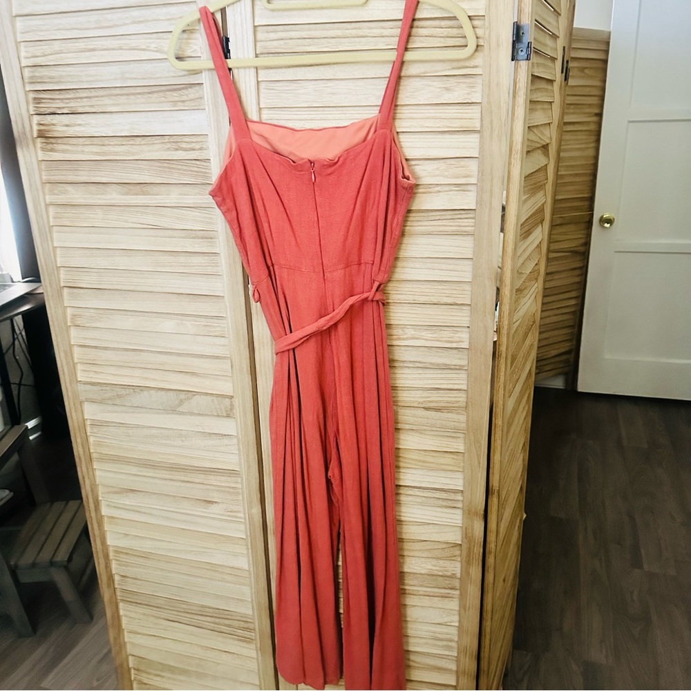 Papermoon Strapless Coral Dress with Button Detail - Picture 3 of 3